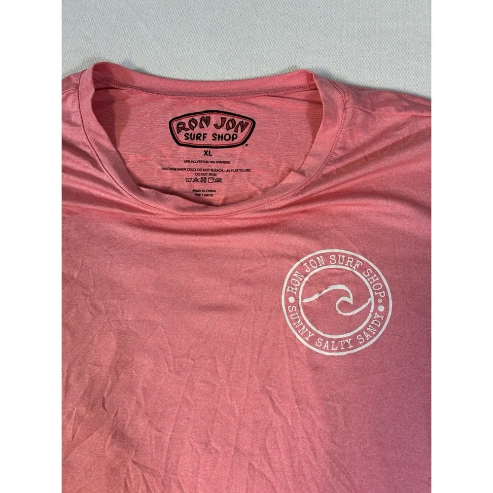 Ron Jon Surf Shop Performance Long Sleeve Shirt Mens XL Pink UPF 50‎ Rash Guard